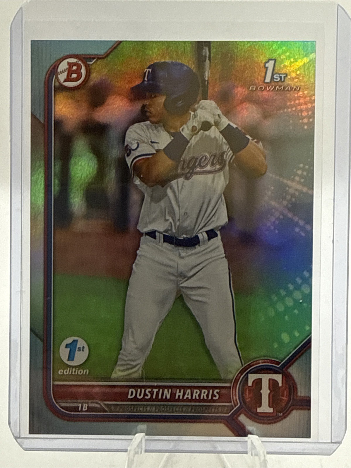 2022 Bowman 1st Edition Dustin Harris 1st Bowman Sky Blue Foil White Sox Call Up