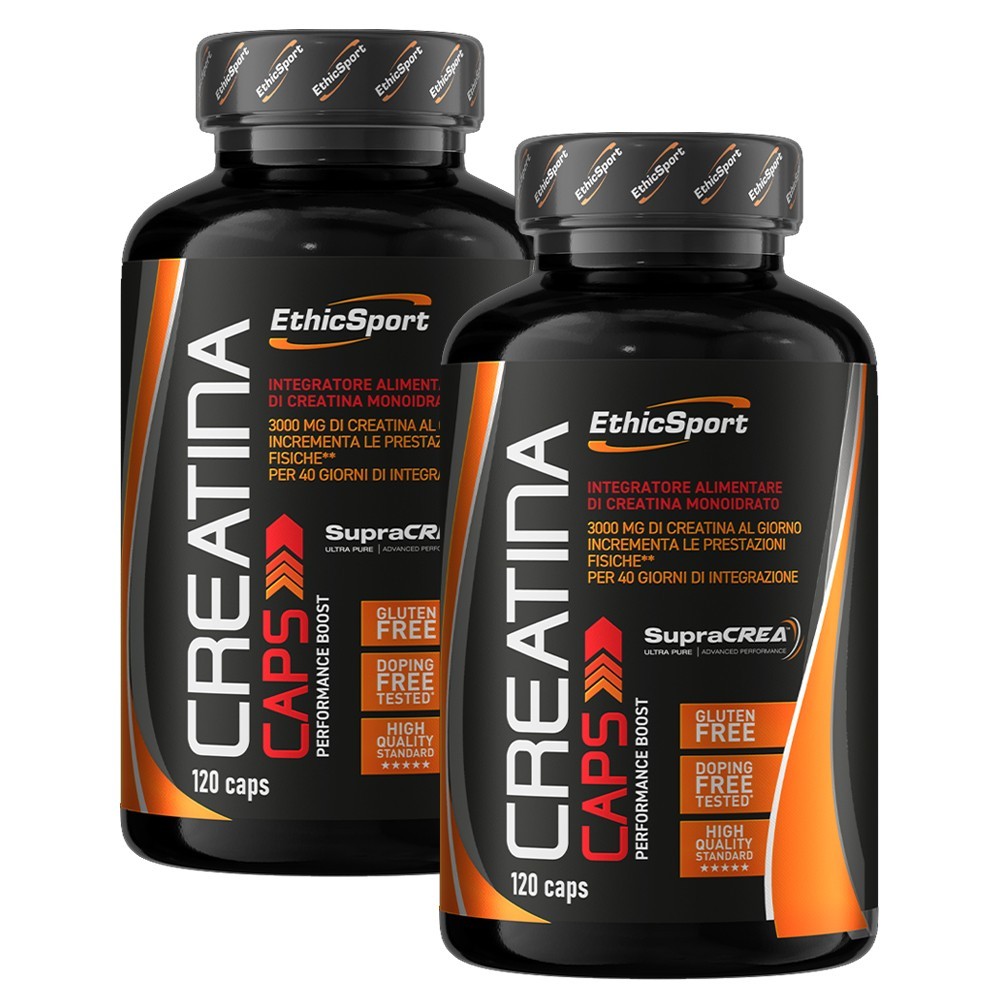 Ethicsport Creatina Monoidrato Pura 2x120 Caps SupraCREA Kit Risparmio