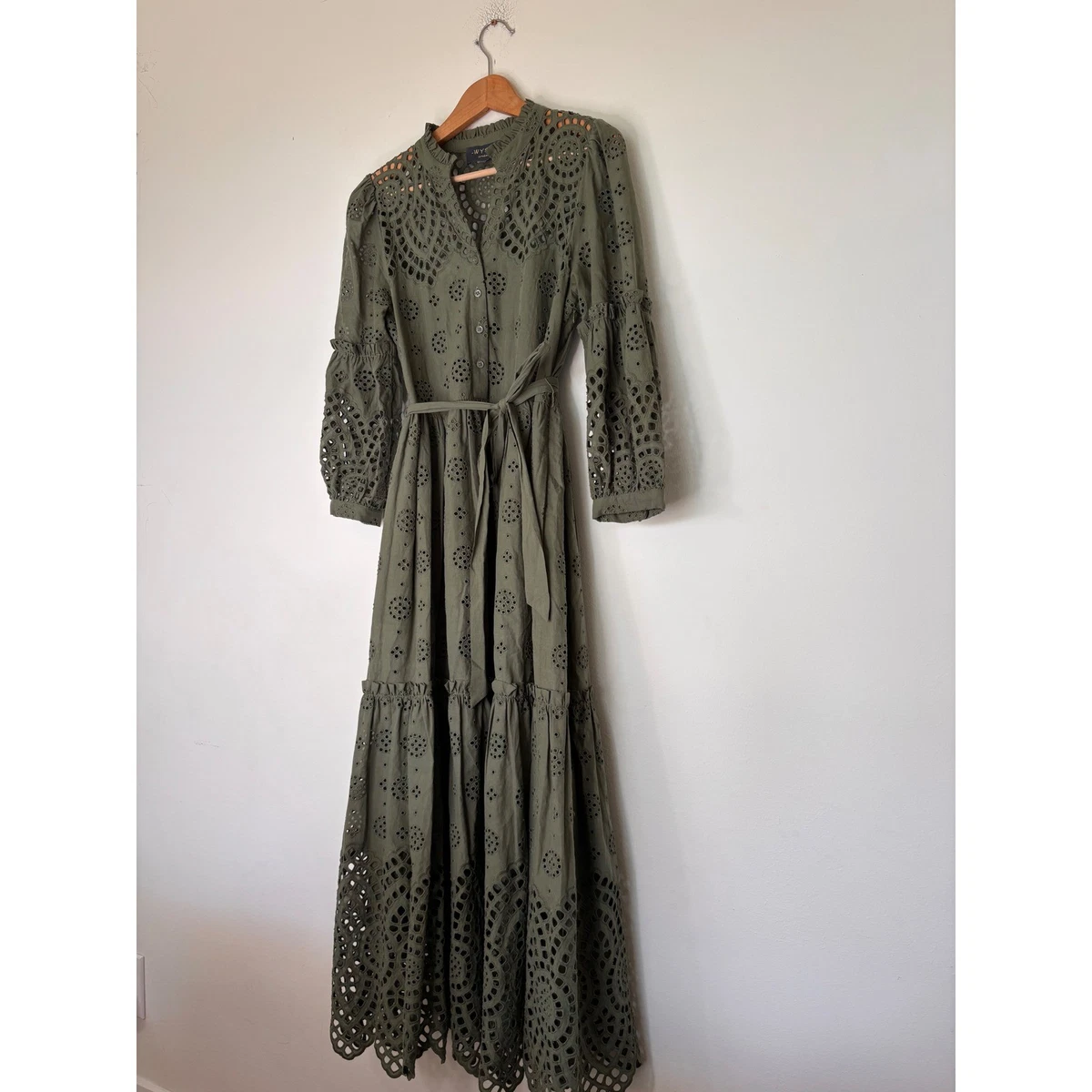 forest green lace maxi dress PinkBlush Forest Green Lace Mesh Overlay Long Sleeve Maxi Dress main image 0