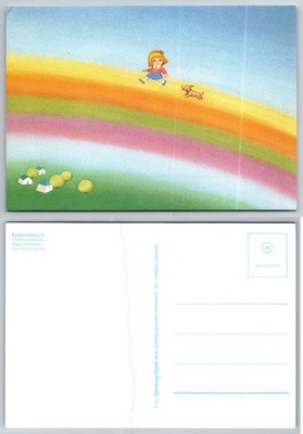 Nancy Jones Children Dreams Rainbow Girl Dog Fantasy Art Postcard Germany