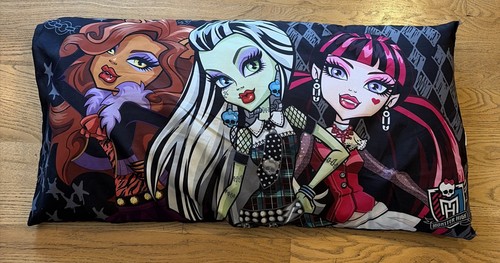 MONSTER HIGH Bedroom BODY PILLOW Frankie Stein Clawdeen Wolf Draculara 33" USED