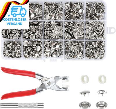 200 Sets Druckknöpfe Mit Zange, Metall Druckknöpfe Ohne Nähen, 9,5Mm Druckknopf