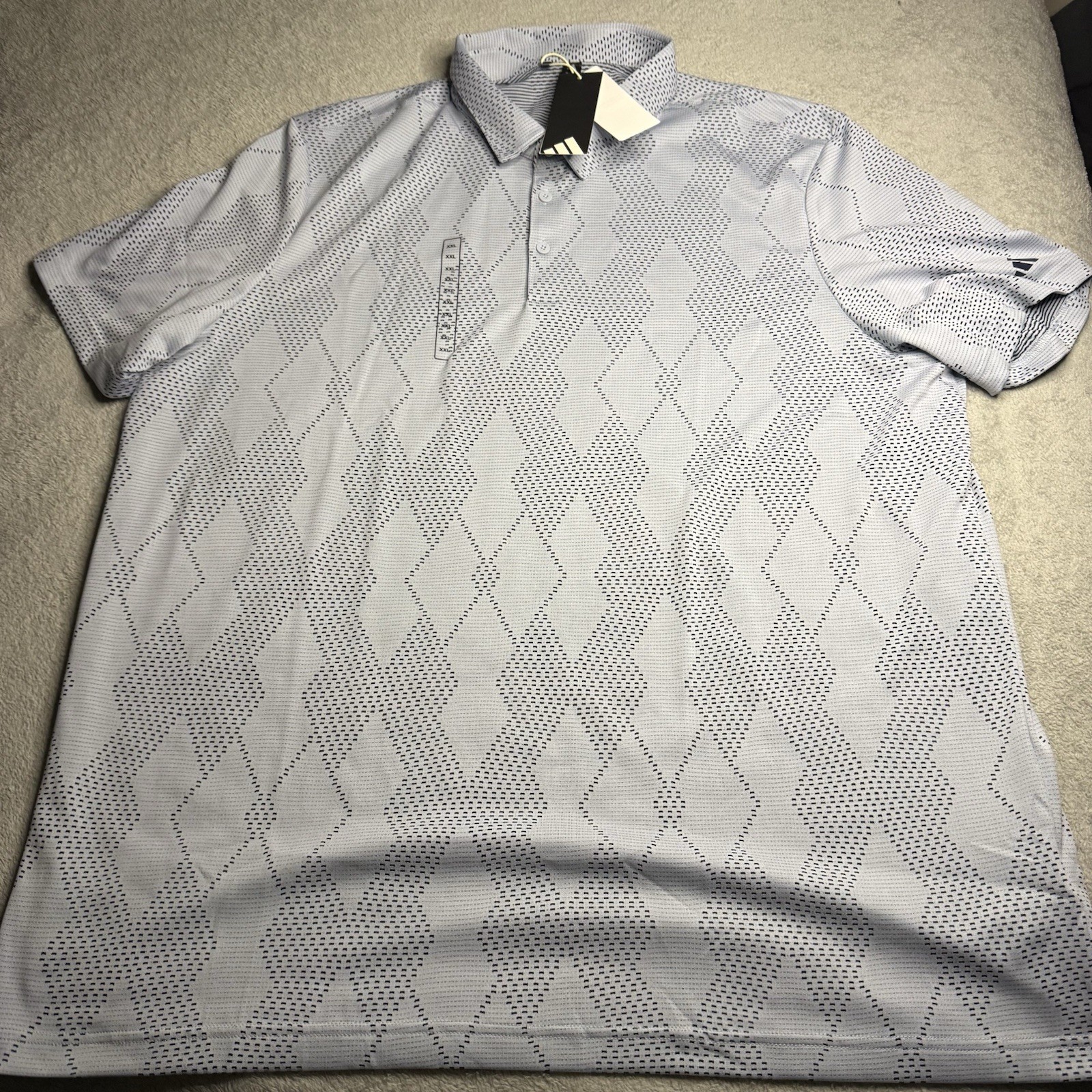 NWT Adidas Ultimate 365 Polo Shirt Men XXL Golf Performance Micro Texture Blue thumbnail 2