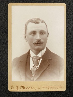 McKeesport Pennsylvania PA Man With Mustache Allegheny Co. Antique Cabinet Photo