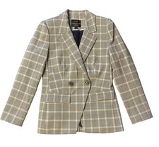 J.Crew Italian Stretch Wool Tollegno 1900 Double Breasted Plaid Blazer 0