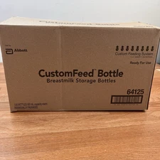Box of 100 Abbott CustomFeed Breastmilk Storage Bottles with Caps 60ml/ 2 oz NEW