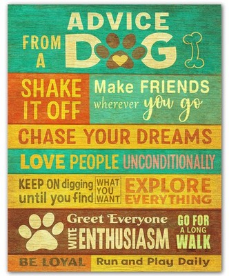 Nature Colorful Dog Life Advice Dog Canvas 8x10 Animal Print Wall Art Poster