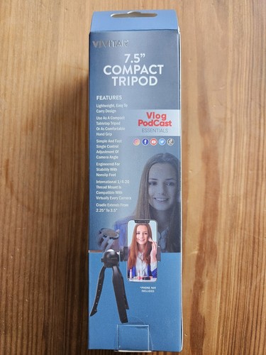 Vivitar 7.5" Compact Tabletop Tripod NEW - Picture 3 of 4