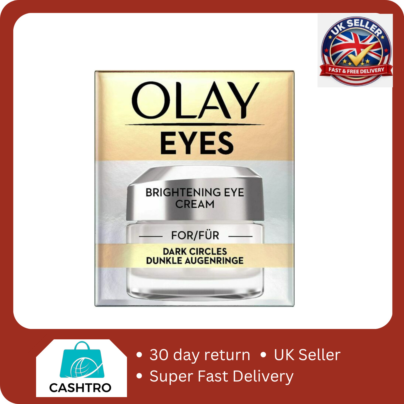 Olay Brightening Eye Cream for Dark Circles - 15ml damaged box
