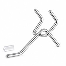 36 Pieces 2 Inch Silver Pegboard Hooks Heavy Duty Pegs Pegboard Accessories