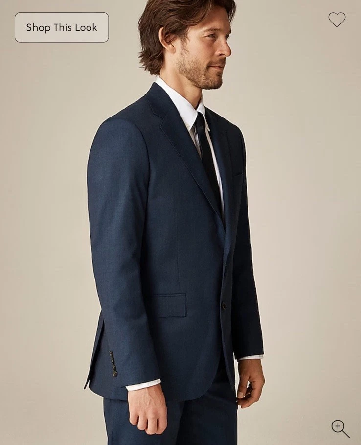 J.Crew NWT MSRP $550 Ludlow Slim-fit suit jacket Italian worsted wool 42R Blue - Image 3 of 4