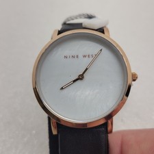 Nine West Womens / Mens Watch 36.6mm Rose Gold Tone MOP Leather with Tags New 