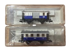 FLEISCHMANN N GAUGE 2 x EDELWEISS COACHES 8053 K & 8054 K BOXED - MINT