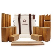 Kubb Yard Game Set, Garden Rubber Wood Outdoor Tossing Game with Canvas Carry...