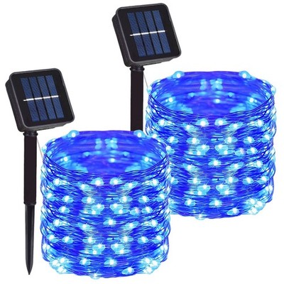 2 Pack Total 200 LED 66FT Solar Powered Copper Wire String Lights Outdoor, Wa...