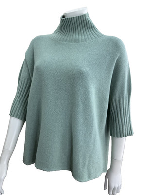 ST Style Touch Italy mint salbei Stehkragen Pullover dreiviertel Arm 38 40 42 44