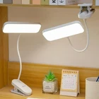 LED Clip On Desk Lamp USB Rechargeable Reading Light for Study Office Bedroom