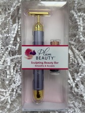 Plum Beauty Sculpting Beauty Bar Vibrating Facial Massager Face/Neck Gold/Purple