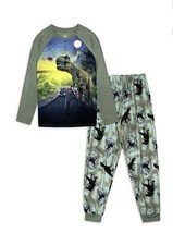Youth Boy Dino Glow In The Dark Pajama Set Size XXL 18 NWT