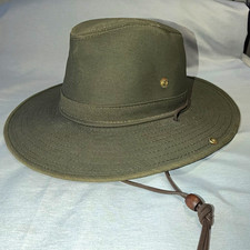 Vintage The Village Hat Shop San Diego Safari Bucket Hat Olive Made in USA M
