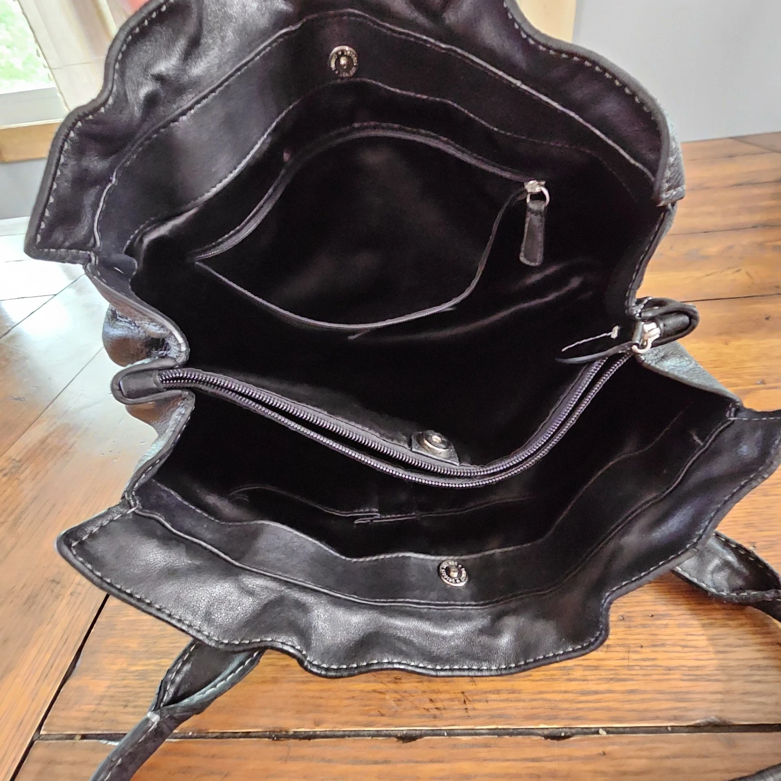 Borsa Coach vintage pelle nera ciottoli PENELOPE tracolla tasche organizer