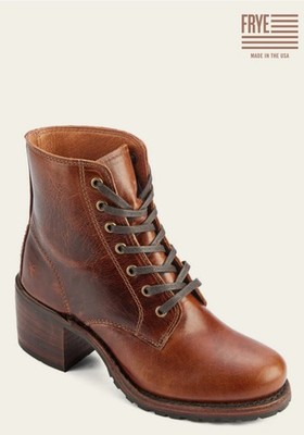 FRYE SABRINA 6G LACE UP 770293477029- Cognac AC8M80097 Size 8 NIB! (Was $398.00)