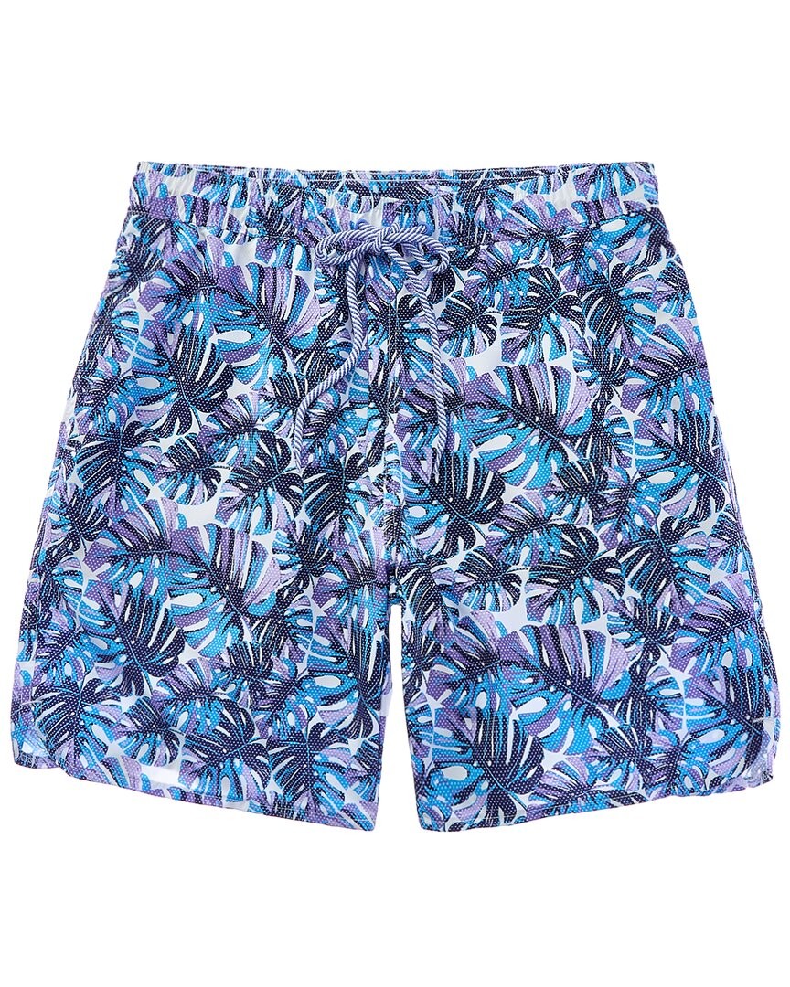 Короткие мужские шорты Tailorbyrd Multi Tropical Leaves Swim синего цвета