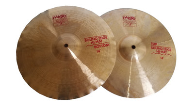 Pair Paiste 2002 14-inch Hi-Hat Cymbals Sound Edge Wavy Bottom Bronze 5254SB