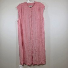 Loft Sleeveless Nautical Red Striped Gauzy Shirt Dress Size Large