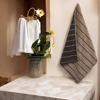 Cawö Frottiertuchserie Balance Wendestreifen 6232 Fb. Sand Handtuch 50 x 100 cm