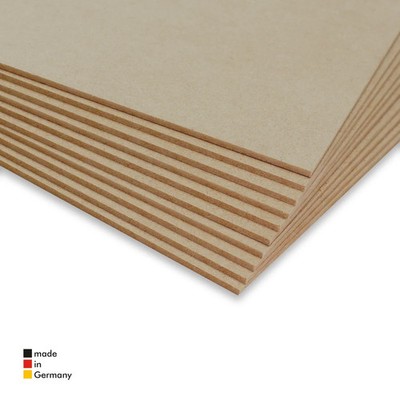 3mm 42 x 30 cm 10er Set MDF-Platten | unbehandelt/roh, Perfekt für Lasergravur, 