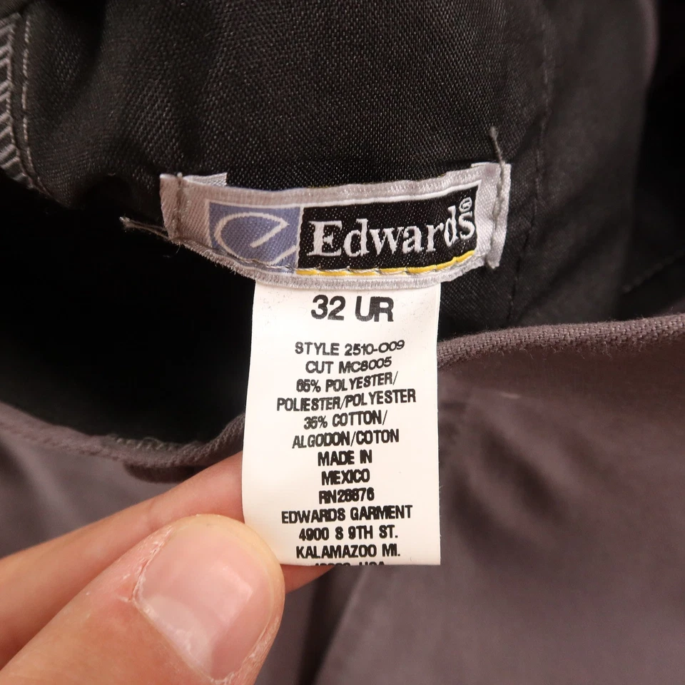 Pantalones de vestir Edwards para hombre 32x28 gris poli algodón tejido gris trabajo carrera NUEVO Foto 3 de 4