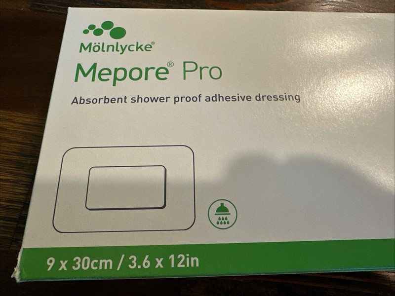 Molnycke Mepore Pro Showerproof Adhesive Dressings 9 x 30cm 3.6 X 12 in (30) ct