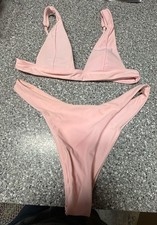 size medium pink bikini set