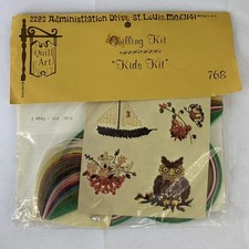 Vintage 1973 Barbara Maddox Quill Art Quilling Kit Owl KIDS KIT #768