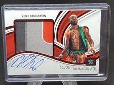 Kofi Kingston 2023 Panini Immaculate WWE Jumbo Swatch Relic AUTO /25