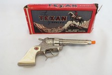 Vtg Hubley Texan 285 50 Shot Repeating Pistol Cap Replica TOY Gun Longhorn Grip