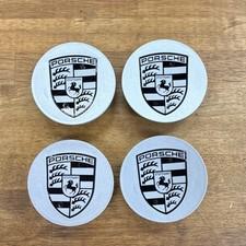 Oem Porsche Wheel Center Cap Silver With Black Crest. Set Of 4. 997 Oem Porsche Wheel Center Cap Silver With Black Crest. Set Of 4. 997