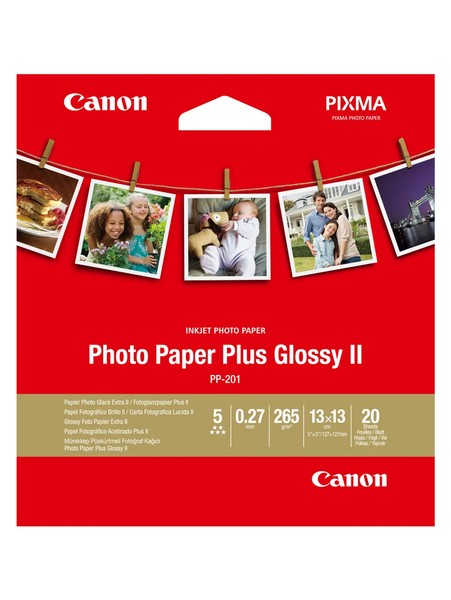 Canon PP-201 / 2311B060 / Plus Glossy Ii Fotopapier Weiß (13 X 13Cm, 20 Blatt, 2-image