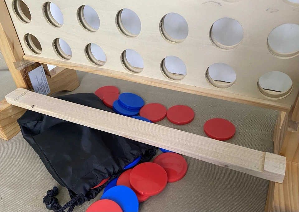 Large CONNECT FOUR 4 Game Wooden Kids Adults Classroom Fun -Read Description - Image 4 of 4