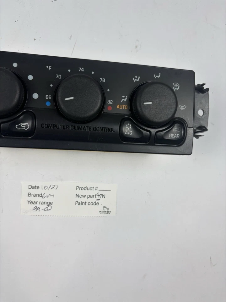 1999-2002 Cadillac Escalade Climate Heater A/C Control - Image 3 of 4
