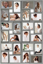 Large 24 Opening Collage Picture Frame for 4x6 Photos - Wall Hanging Set