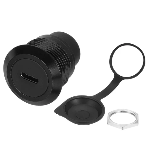 1Pcs Type C Panel Mount Coupler,  USB C Pass Through 10Gbps Black