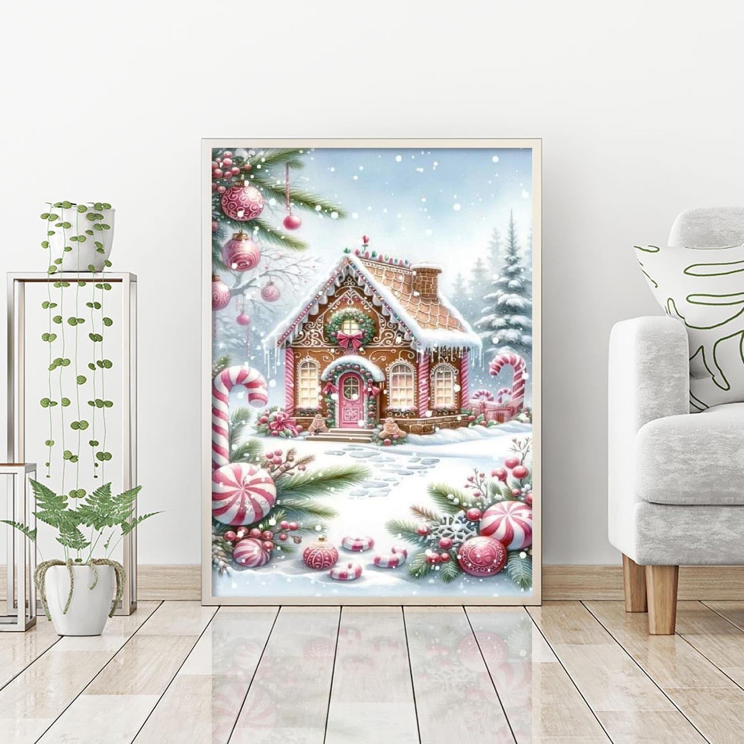 Christmas Diamond Art Kits for Adults - Christmas Snowscape House Landscape Diam