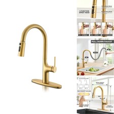 Fropo Gold Kitchen Faucets Brushed Gold Kitchen Faucet Pull Down Sprayer Modern