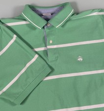 Brooks Brothers Polo Shirt Original Fit Mens XL Green Stripe Preppy