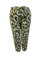 Talbots Womens Multi-Color Cotton Blend Stretch Dress Pants Swirl Pattern Sz 18