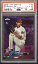 2018 TOPPS CHROME PITCHING-PINK REFRACTOR #150 SHOHEI OHTANI ROOKIE RC PSA 10