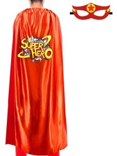 iROLEWIN Adults Superhero-Cape and Mask for Women 140CM 90cm, Red Superhero