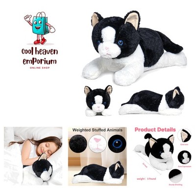 Elegant 24in Weighted Black Cat Plush - Perfect Cuddle Companion & Gift
